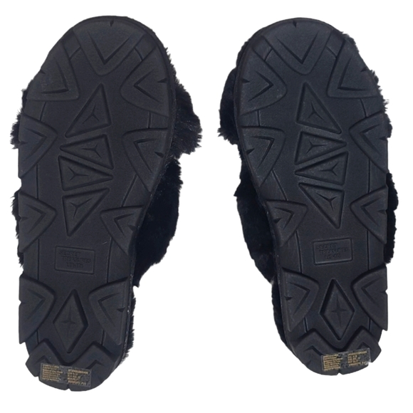 Secret Treasures Women's Black Faux Fur Slip On Slipper Shoes Size 9-10 (NWOT) - Picture 6 of 9